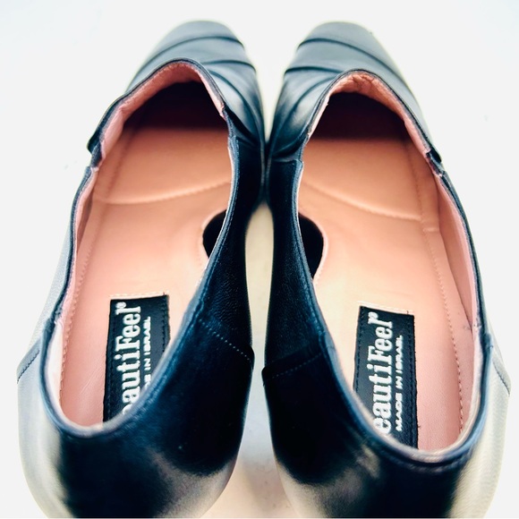 Beautifeel Black Leather Rosalina Pleated Pumps Heels, size 39 8 8.5 - Picture 7 of 12